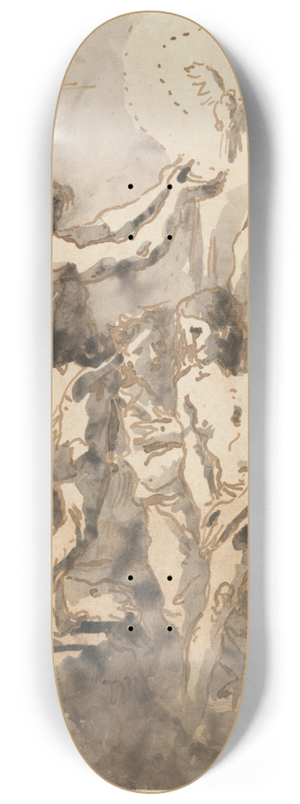 Giovanni Domenico Tiepolo - The Baptism of Christ (with Saint John, Without his Cross, in Profile to the Right) 8.25 inch art skate deck