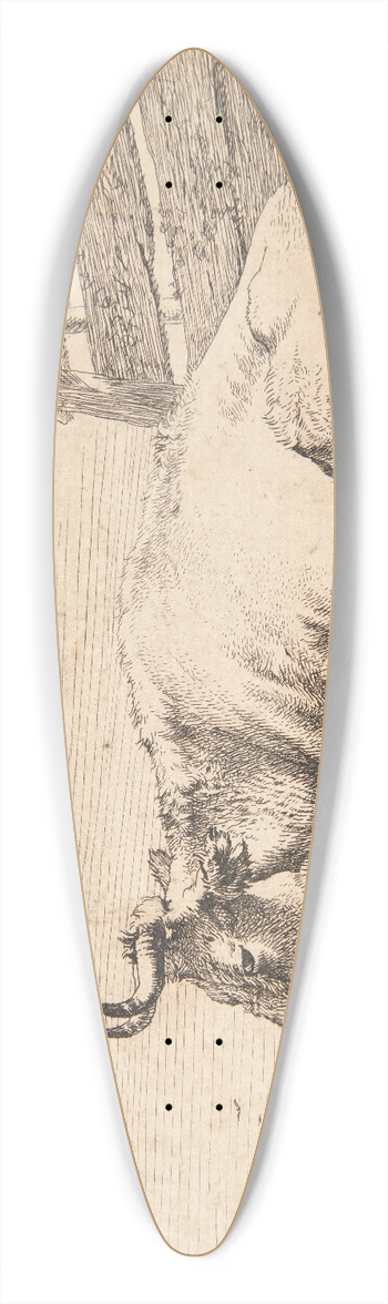 Paulus Potter - Ko liggende ved et hegn 39.3 inch art pintail longboard deck