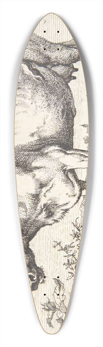 Paulus Potter - Ko med krllede horn 39.3 inch art pintail longboard deck