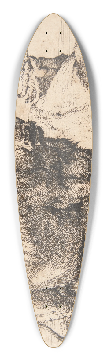 Paulus Potter - Stende og liggende ko 39.3 inch art pintail longboard deck