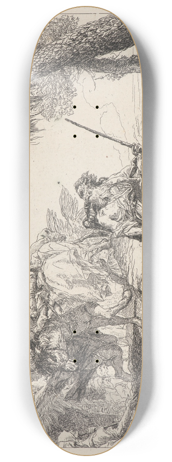 Giovanni Domenico Tiepolo - The Flight with Joseph in the Foreground 8.25 inch art skate deck