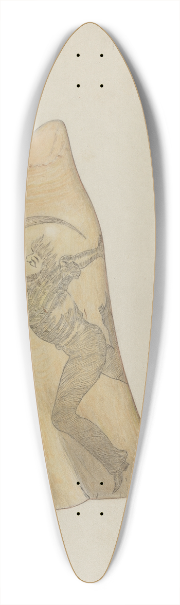 Paul Ward - Scrimshaw 39.3 inch art pintail longboard deck