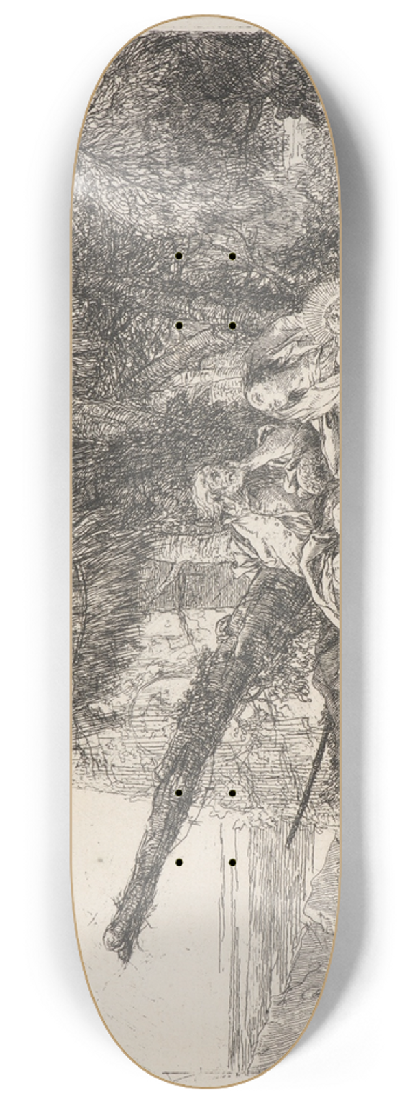Giovanni Domenico Tiepolo - The Rest on the Flight 8.25 inch art skate deck