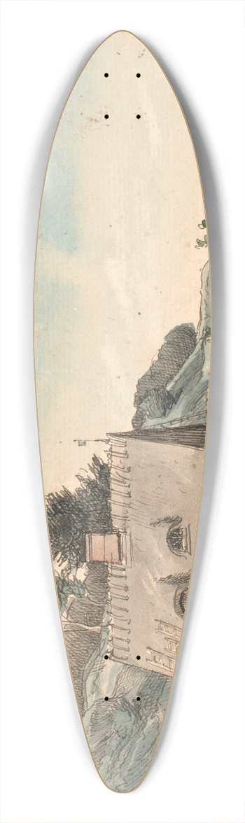 P. C. Skovgaard - Kystlandskab med strtkte huse 39.3 inch art pintail longboard deck