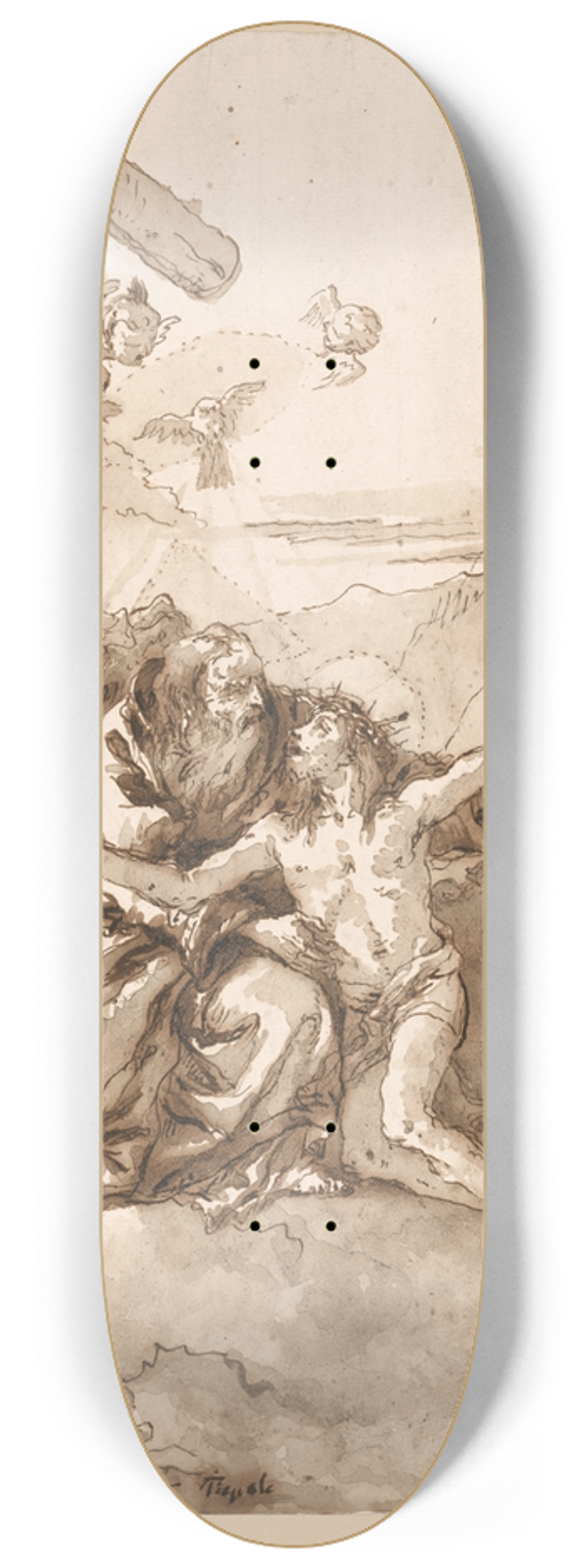 Giovanni Domenico Tiepolo - The Trinity in theClouds 8.25 inch art skate deck