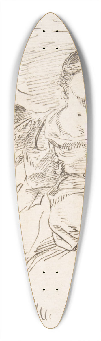 Pedro Duque y Cornejo - Angel Seated on Clouds 39.3 inch art pintail longboard deck