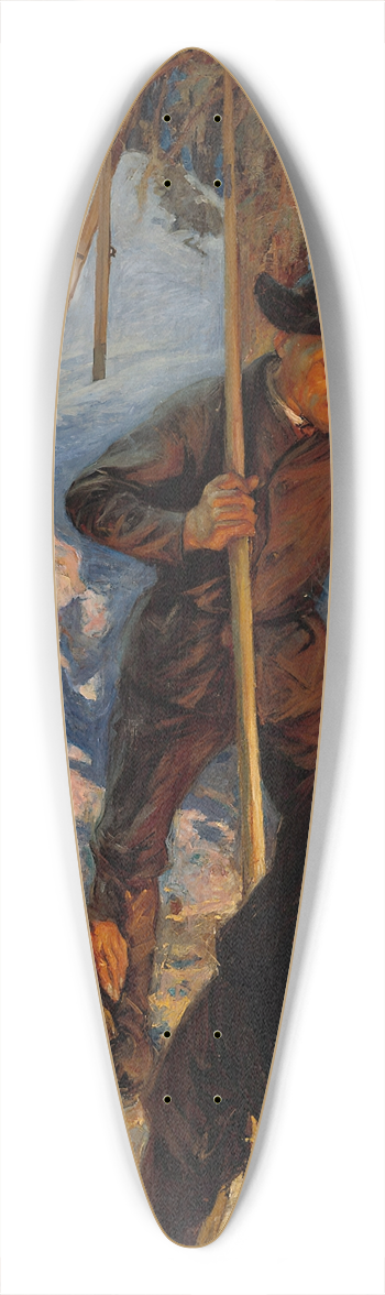 Pekka Halonen - Lumberjacks around a Campfire 39.3 inch art pintail longboard deck