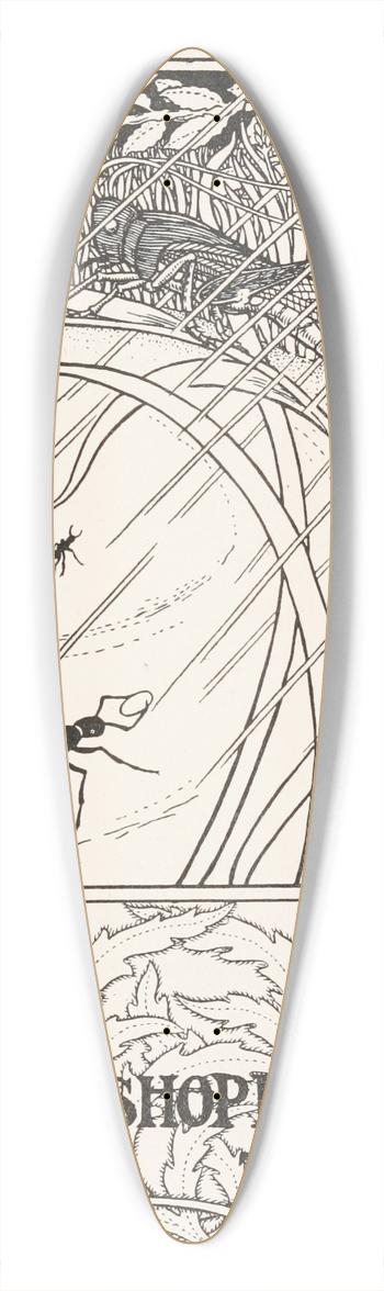 Percy J. Billinghurst - The Grasshopper and the Ant 39.3 inch art pintail longboard deck