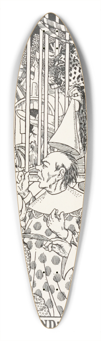 Percy J. Billinghurst - The Monkey and the Leopard 39.3 inch art pintail longboard deck