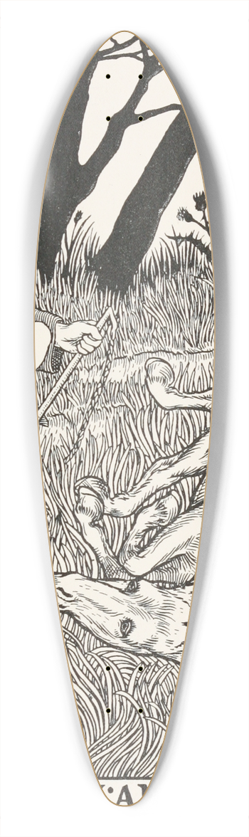 Percy J. Billinghurst - The Old Man and the Ass 39.3 inch art pintail longboard deck