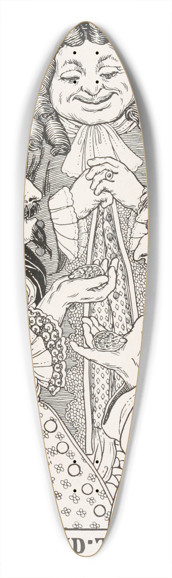 Percy J. Billinghurst - The Oyster and the Litigants 39.3 inch art pintail longboard deck