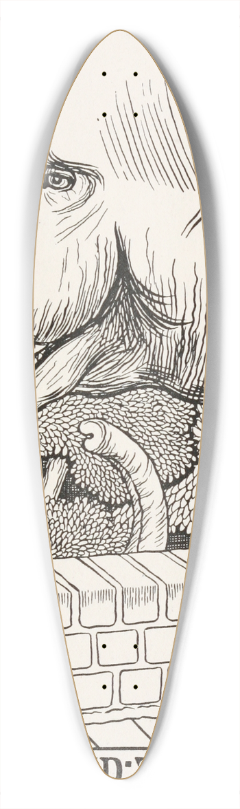 Percy J. Billinghurst - The Rat and the Elephant 39.3 inch art pintail longboard deck