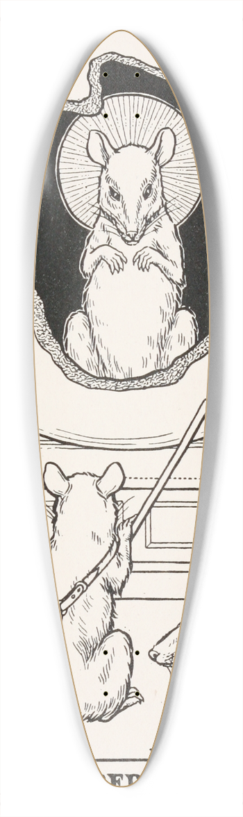 Percy J. Billinghurst - The Rat Retired from the World 39.3 inch art pintail longboard deck