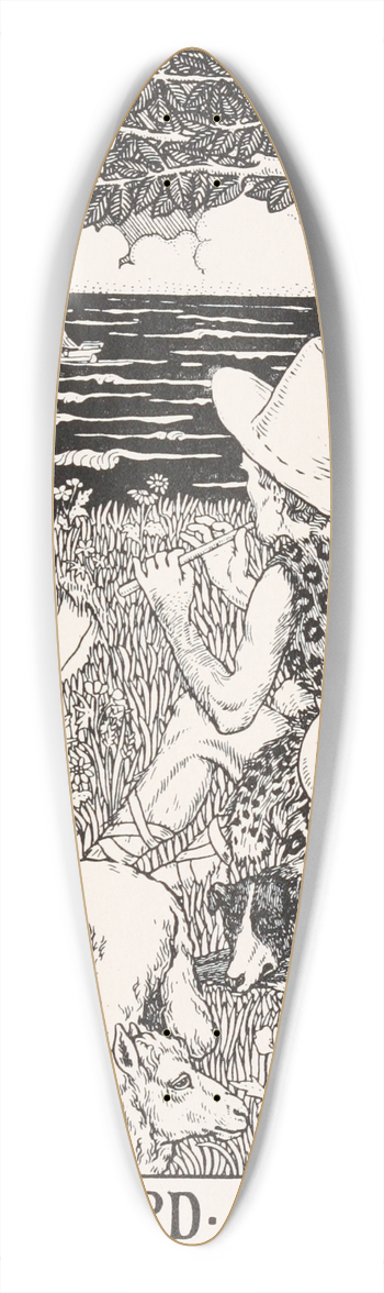 Percy J. Billinghurst - The Shepherd and the Sea 39.3 inch art pintail longboard deck