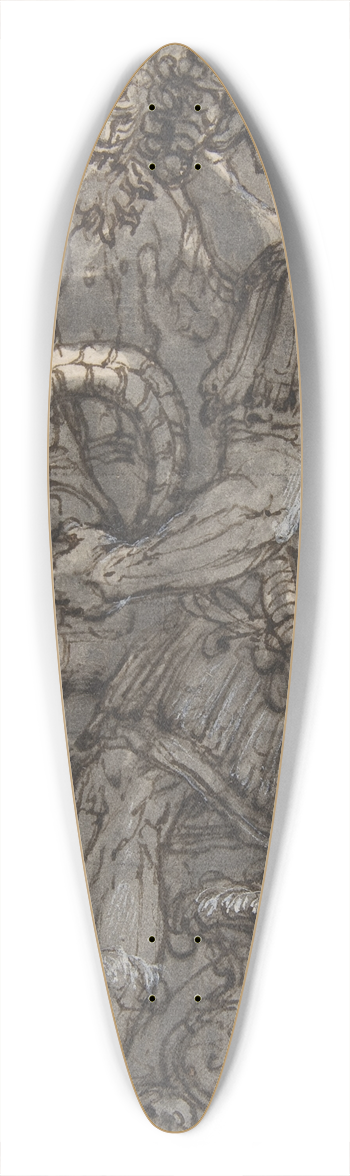 Perino Del Vaga - Alexander Cutting the Gordian Knot, Study for a Fresco in the Castel SantAngelo, Rome 39.3 inch art pintail longboard deck