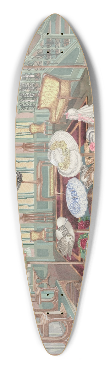 Perkins Harnly - Millinery Shop, 1905 39.3 inch art pintail longboard deck