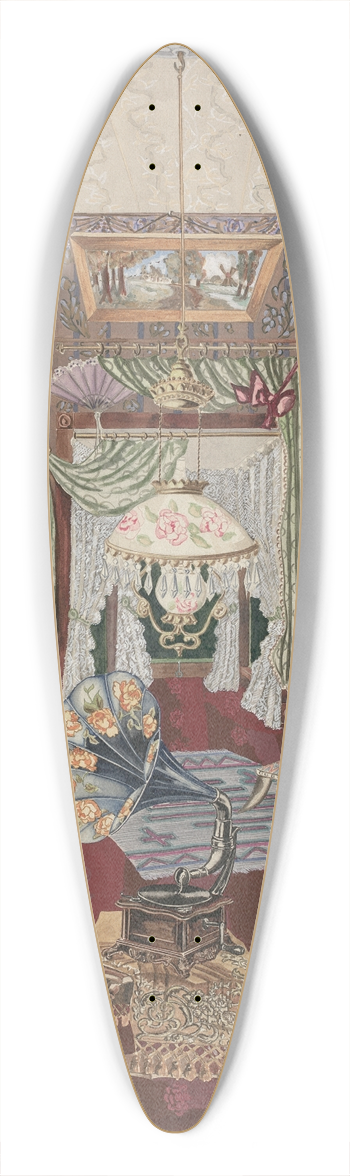 Perkins Harnly - Sitting Room 39.3 inch art pintail longboard deck