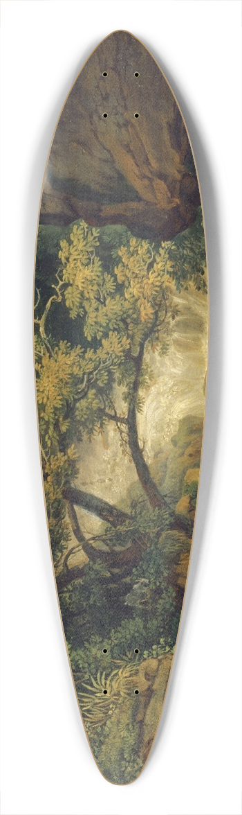 Peter Birmann - Waterfall Chesant (Waterfall of the Birs) 39.3 inch art pintail longboard deck