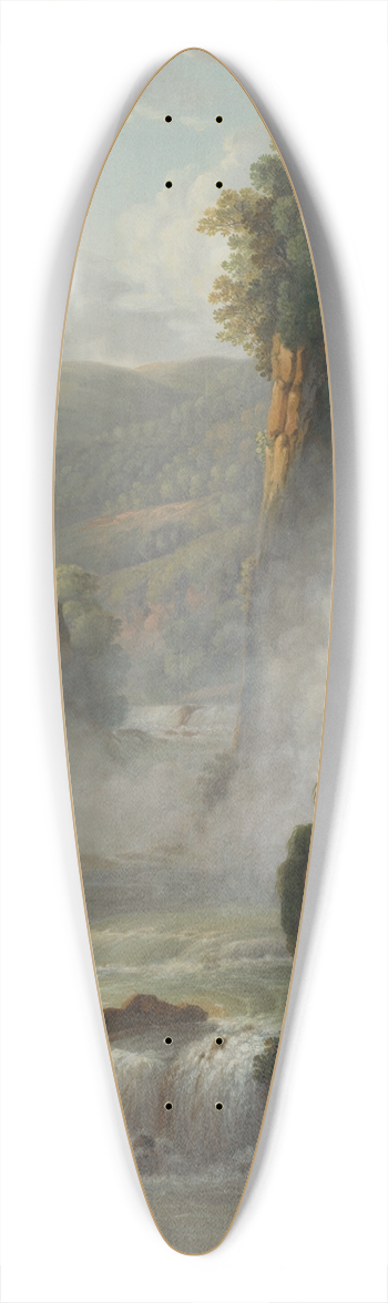 Peter Birmann - Waterfall near Tivoli 39.3 inch art pintail longboard deck