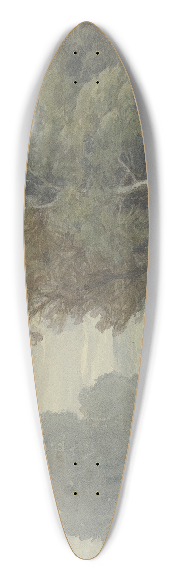 Peter Burnitz - Jger in einem Kahn an waldigem Ufer 39.3 inch art pintail longboard deck