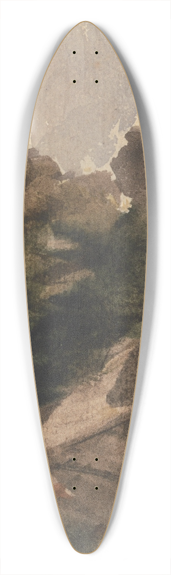 Peter DeWint - Cottage Amongst Trees 39.3 inch art pintail longboard deck