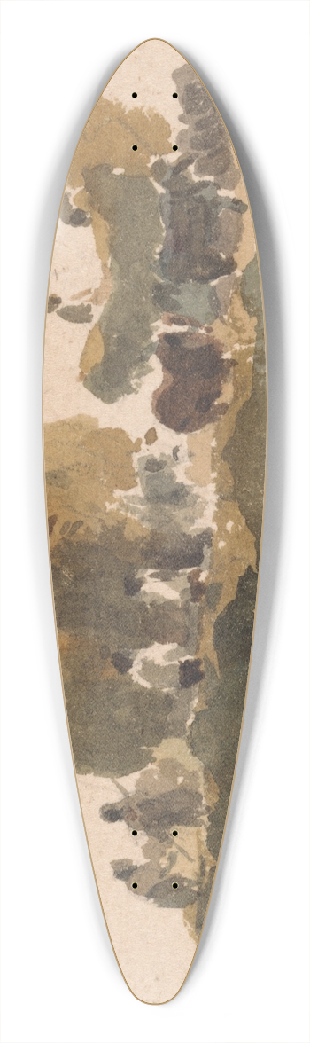 Peter DeWint - Hay Wagons 39.3 inch art pintail longboard deck