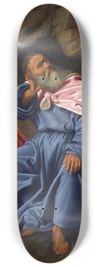 Giovanni Girolamo Savoldo - Elijah Fed by the Raven 8.25 inch art skate deck