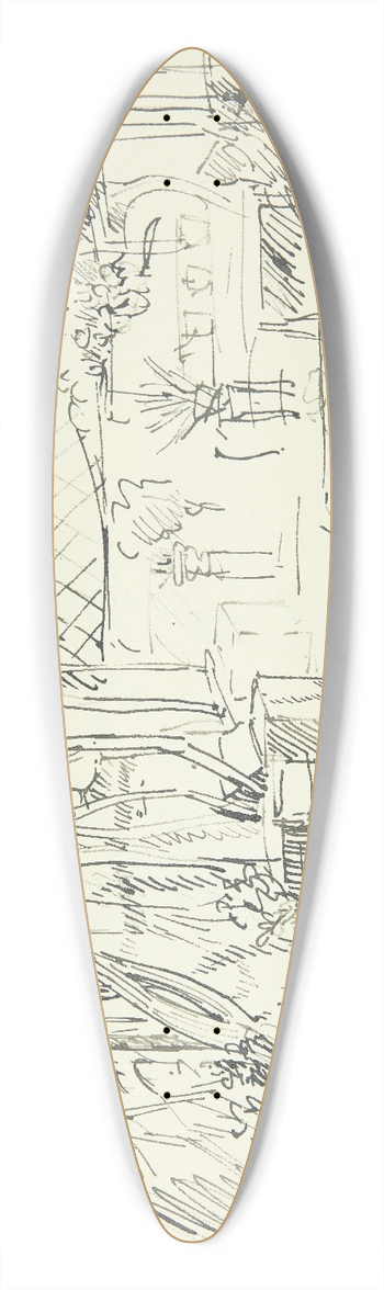 Peter Hansen - Pergola i Pompeji 39.3 inch art pintail longboard deck