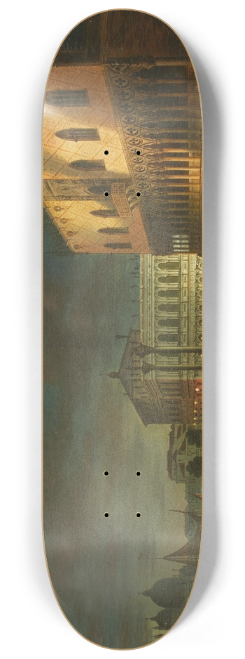 Giovanni Grubacs - Venice, a Feast on the Piazzetta at Night 8.25 inch art skate deck