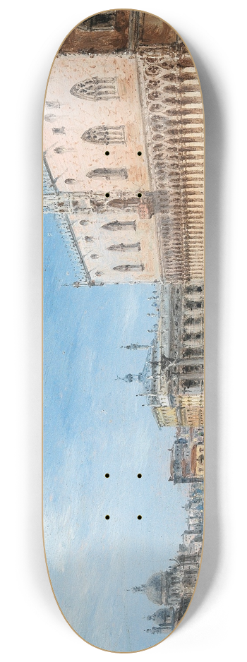 Giovanni Grubacs - Venice, the Riva degli Schiavoni with the Palazzo Ducale and Santa Maria della Salute in the Background 8.25 inch art skate deck