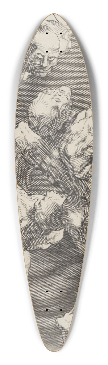 Peter Paul Rubens - Study of Three Naked Men 39.3 inch art pintail longboard deck