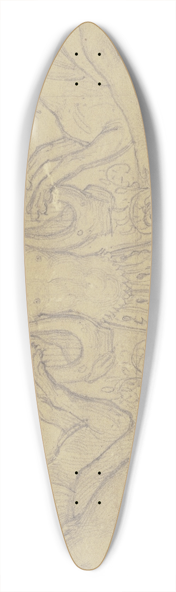 Peter von Cornelius - Nymphen und Satyrn auf Fabeltieren 39.3 inch art pintail longboard deck