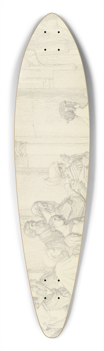 Peter von Cornelius - Scene in the cathedral 39.3 inch art pintail longboard deck