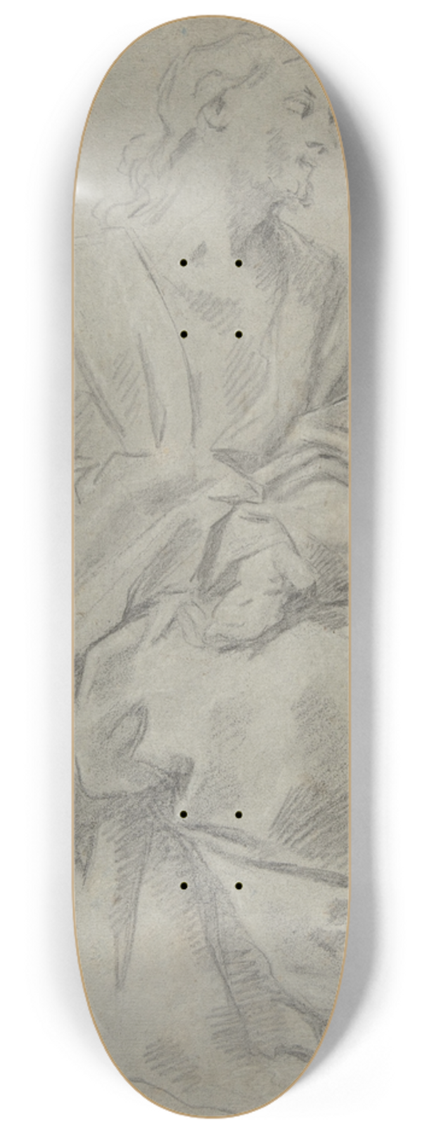 Giovanni Lanfranco - Seated Draped Male Figure 8.25 inch art skate deck