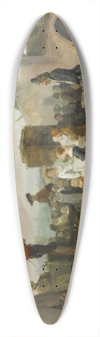 Philibert-Louis Debucourt - A Village Fair 39.3 inch art pintail longboard deck