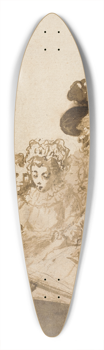 Philibert-Louis Debucourt - Soire Intime 39.3 inch art pintail longboard deck