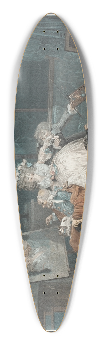 Philibert-Louis Debucourt - The Two Kisses 39.3 inch art pintail longboard deck