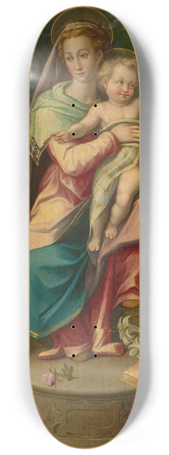 Giovanni Maria Butteri - The Madonna and Child with Saints Francis and Claire 8.25 inch art skate deck