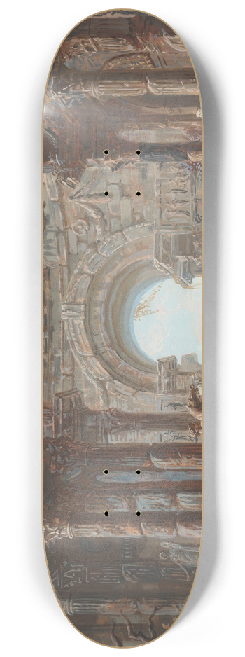 Giovanni Niccol Servandoni - Architectural Capriccio with a Monumental Arch 8.25 inch art skate deck