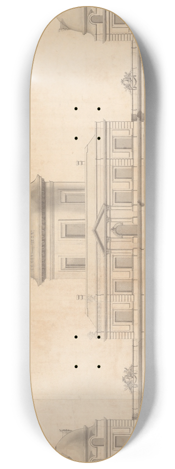 Giovanni Niccol Servandoni - Design for the Garden Faade of a Palace 8.25 inch art skate deck