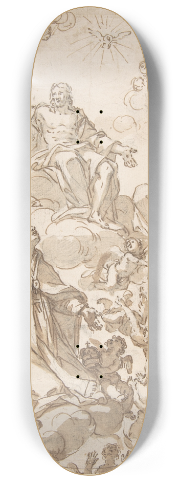 Giovanni Odazzi - Saint Gregory the Great Interceding for Souls in Purgatory 8.25 inch art skate deck
