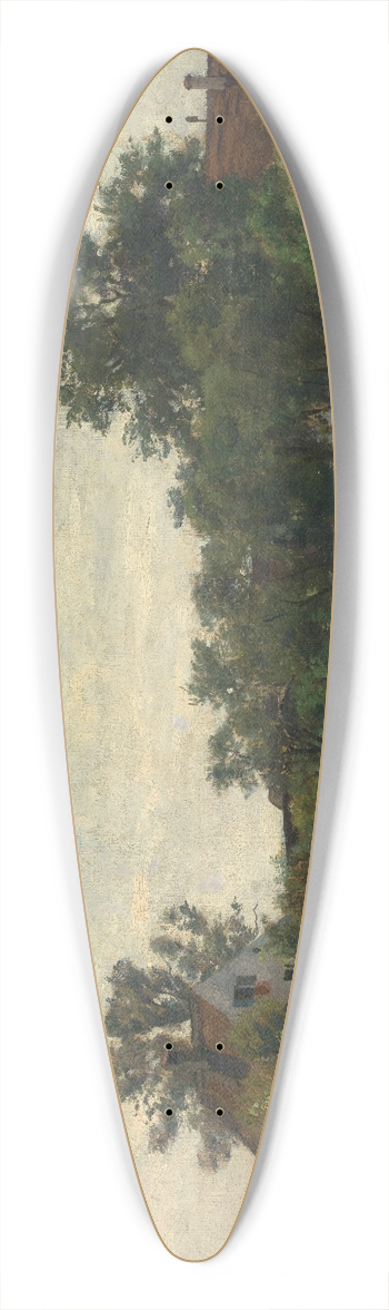 Philipp Rth - Dorfwiese mit Bauernhusern unter Bumen 39.3 inch art pintail longboard deck