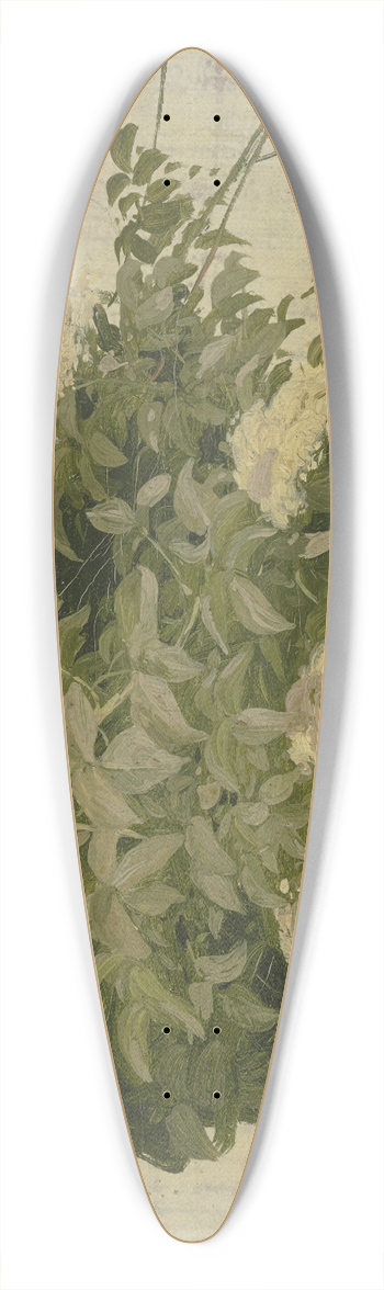 Philipp Rumpf - Bush with white blossoms 39.3 inch art pintail longboard deck
