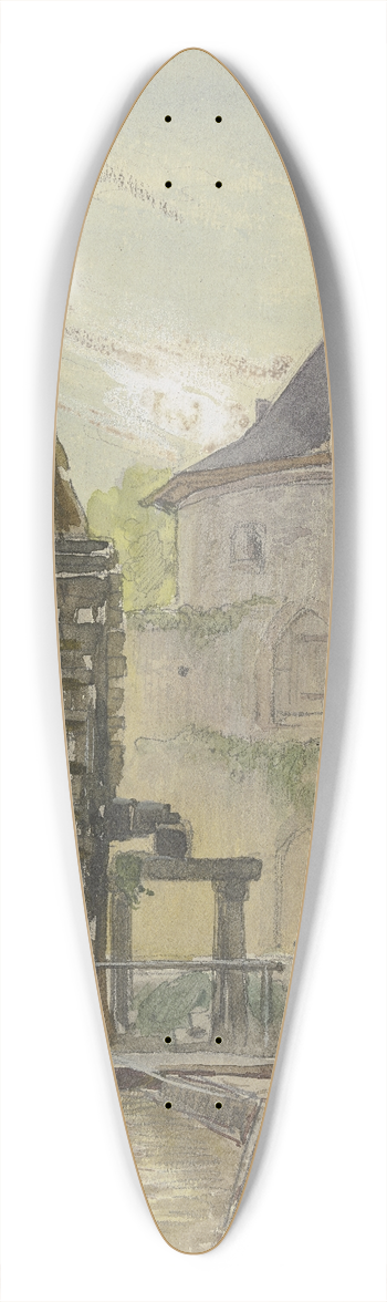 Philipp Rumpf - Gsschen mit Rckseite einer Mhle 39.3 inch art pintail longboard deck