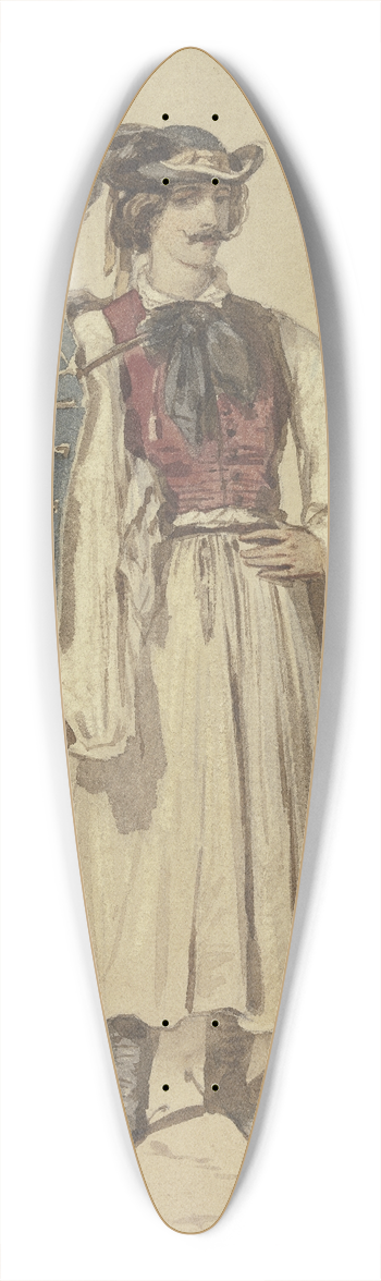 Philipp Rumpf - Serb in national costume 39.3 inch art pintail longboard deck