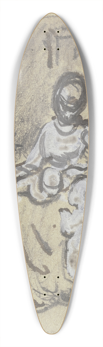 Philipp Rumpf - Sitzende Frau mit zwei Kindern 39.3 inch art pintail longboard deck