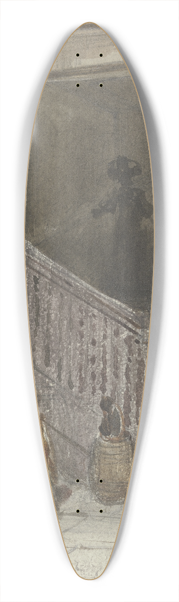 Philipp Rumpf - Yard with staircase 39.3 inch art pintail longboard deck