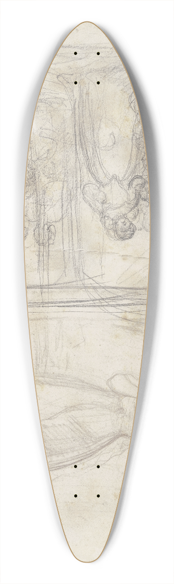 Philipp Winterwerb - Ritter vor einer Dame kniend; Mdchen mit Kerze 39.3 inch art pintail longboard deck