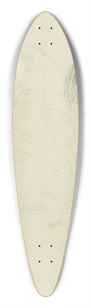 Philipp Winterwerb - Studienblatt; Lesender in altdeutscher Tracht, weibliches Bildnis 39.3 inch art pintail longboard deck
