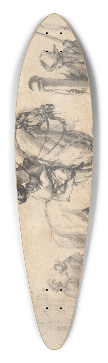 Philips Wouwerman - A Mounted Grey Horse Being Schooled in Piaffe 39.3 inch art pintail longboard deck